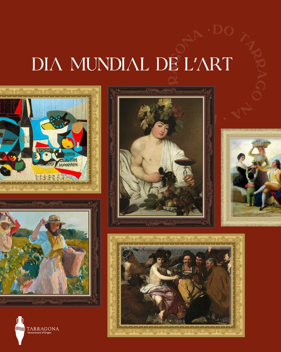 El vi ha estat motiu d’inspiració al món de l’art. En el #diamundialdelart, recordem algunes de les obres més famoses!

- L'ampolla de vi, Pablo Picasso
- Baco, Caravaggio
- La verema, Francisco de Goya 
- Vendimiant, Xerès, Joaquim de Sorolla
- El triomf de Baco, Diego Velázquez