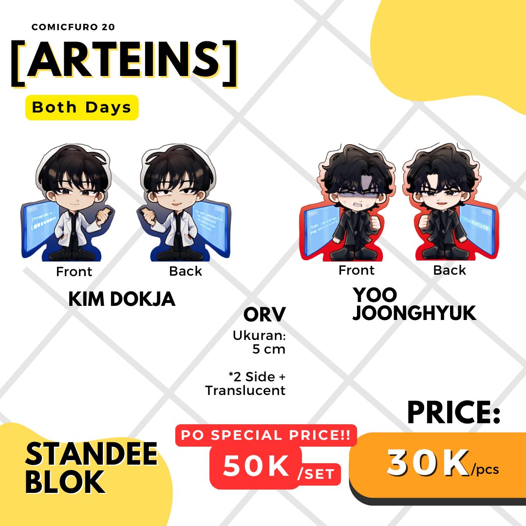 Angelinaelita1's tweet photo. [BATCH 2] Halo, ARTEINS [TBA] lagi open PO CFXX batch 2 nihh!😆 
📌Fandom: ORV  
📌Booth: Arteins[TBA]
📅PO opens until 17 April  
🔗Order here: https://t.co/HIdfhCePpc
 #CF20 #CFXX #comicfuro #orv #kimdokja #YooJoonghyuk https://t.co/FeoZEiQBIJ