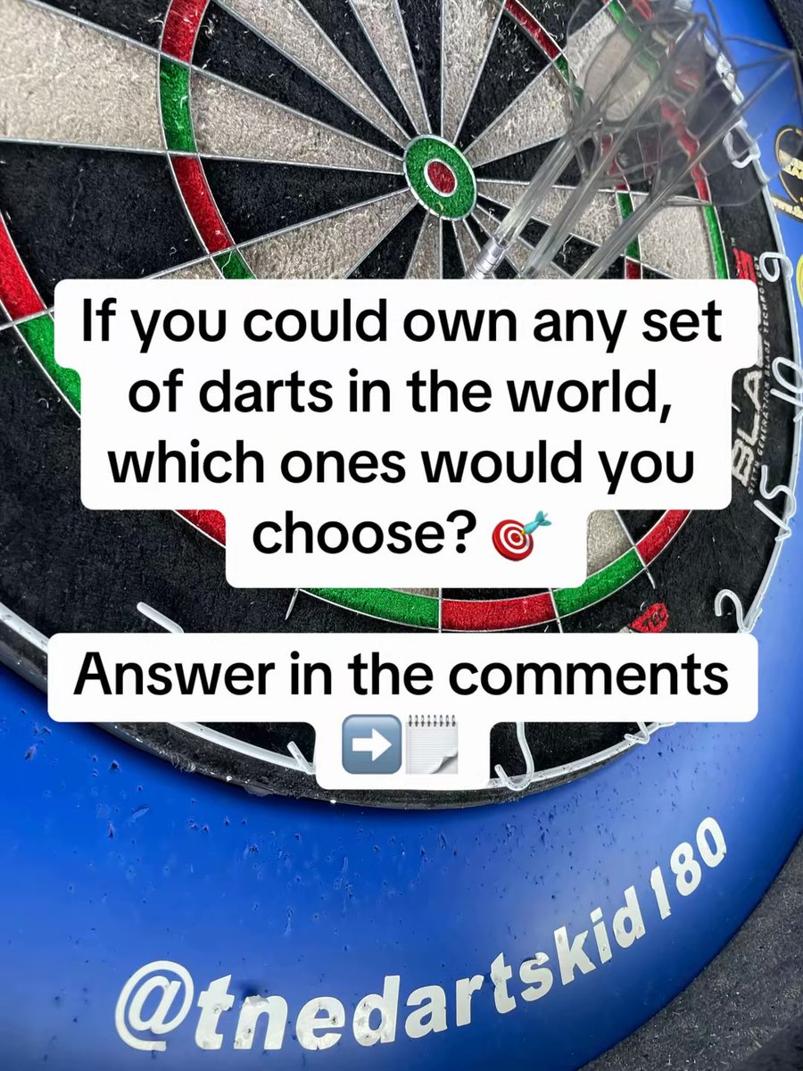 thedartskid180's tweet photo. What are your dream set of darts? ๐ฏ Answer in the comments!
@Shot_Darts @UnicornDarts
#sport #darts #youtube #fyp #foryou #foryoupage #amazing #viral #likes
#podcasts #trending
#dartswithjackpodcast #subscribe #rollfor #podcast #lukelittler #180 #lovethedarts
#dartscommunity https://t.co/EVagKbRXXB