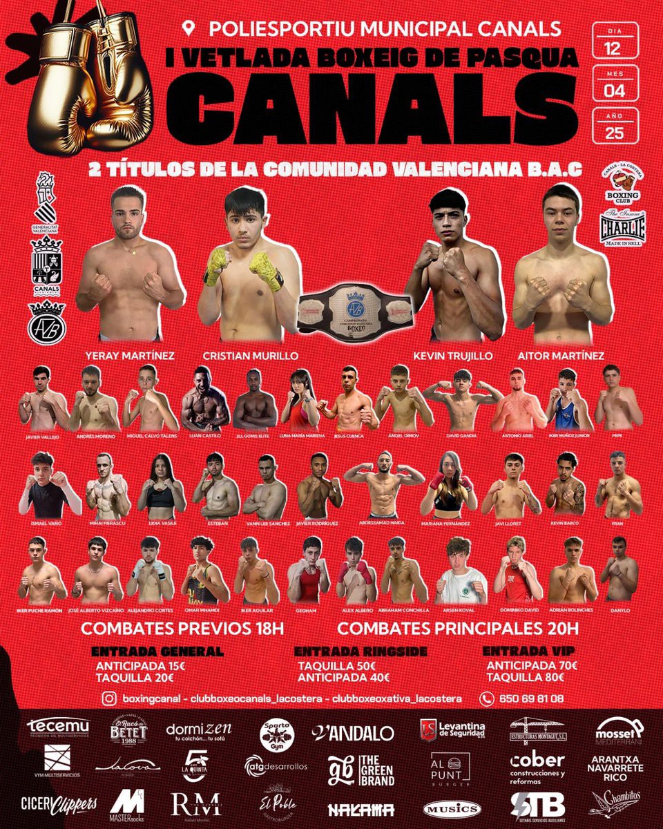 coach_jcuenca's tweet photo. 🥊

Este próximo sábado día 12 Boxearé 🥊 en Canals 🔥. 

Os espero a tod@s! 

@hellgymalginet 
@leourbansport 
@fight.sport.shop 
@mibatido_com 
@xavrosquirowellness 
@ajuntamentcarcaixent 
@rieras_boxing_team 
@luxury.growseeds
@specialcars_sl 
@ivanet_cachet https://t.co/kXJYjXuV3H