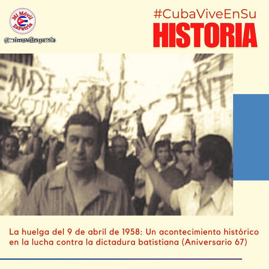 mimovilespatria's tweet photo. La Huelga Revolucionaria del 9 de abril de 1958 constituye, por derecho propio, uno de los episodios más gloriosos de la Historia de Cuba. Sagua La Grande, una página imborrable de heroismo.
#CubaViveEnSuHistoria 
#MiMóvilEsPatria https://t.co/gu35u8ajtC