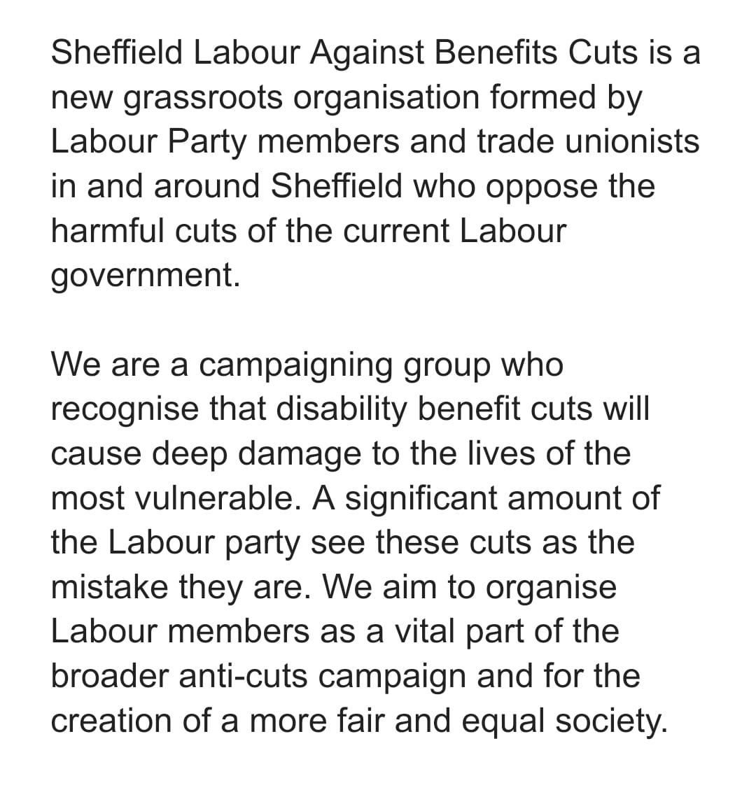 SheffLABC's tweet photo. Sheffield Labour Against Benefit Cuts is a new grassroots organisation of Labour Party members and trade unionists in Sheffield who oppose the harmful cuts of the current government. If you agree with us, consider getting involved and supporting our work 🌹 https://t.co/fPsqaXJZhN