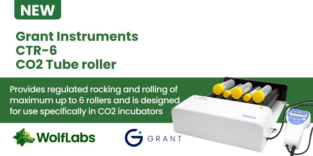 wolflabsuk's tweet image. 🧪 New at WolfLabs! 🧪
The @GrantInstrument CTR-6 CO₂ Tube Roller is built for tough environments like CO₂ incubators
 ✔️Humidity &amp;amp; CO₂ resistant
 ✔️Space-saving stackable design
 ✔️Long-life stepper motor
Learn more👉 wolflabs.co.uk/laboratory-equ…

#LabEquipment #WolfLabs