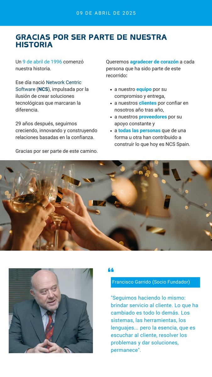 NCSSpain's tweet photo. Hoy celebramos 29ºAniversario, nuestro más sincero agradecimiento a todas las personas que han sido parte fundamental de este recorrido, y a quienes siguen apoyándonos para llegar a este momento tan especial.
¡Gracias por ser parte de nuestra historia! 💖
#29Aniversario https://t.co/fyWiDGjqb8
