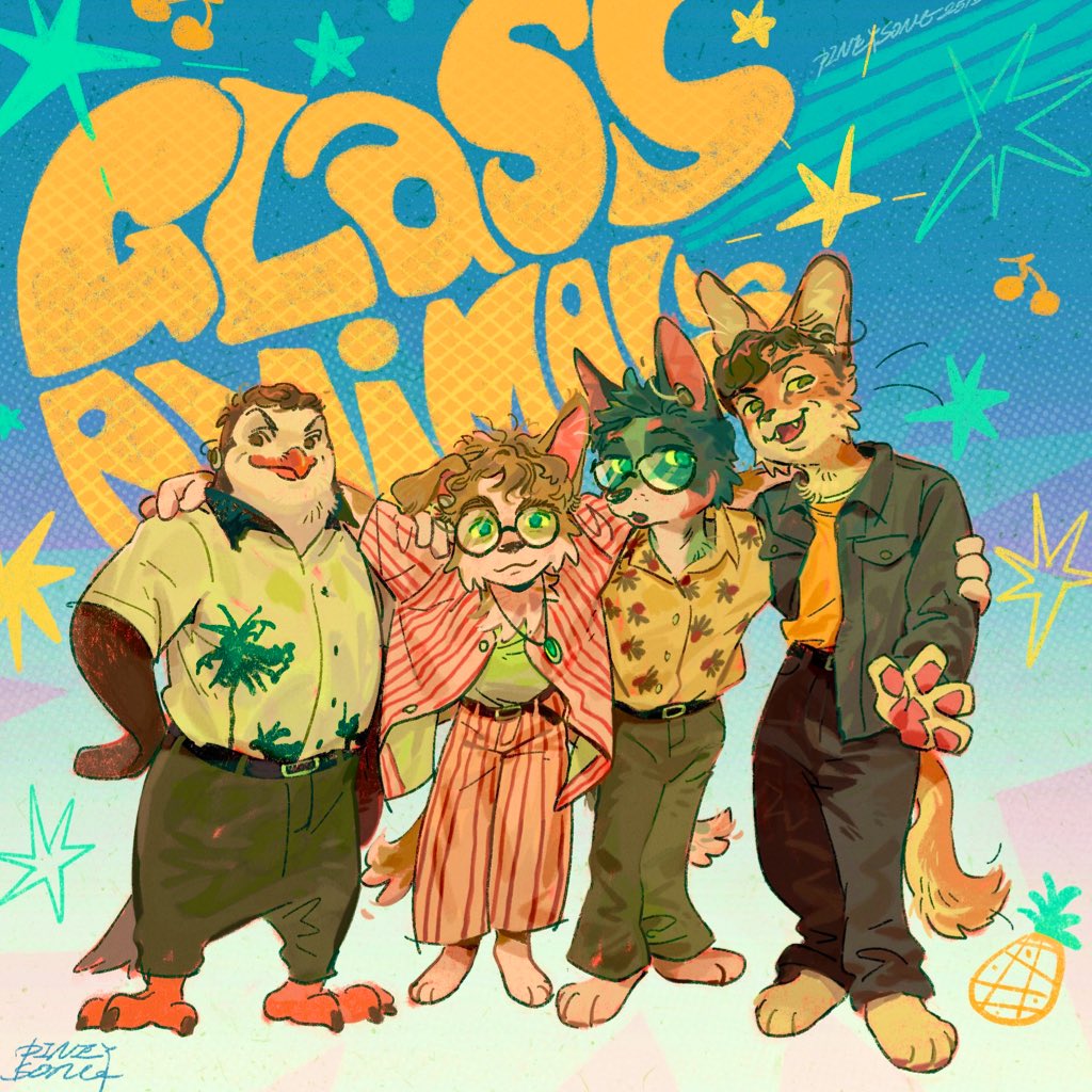 ✨🍍🐧🐶🐱🍒✨
#GlassAnimals #fanart