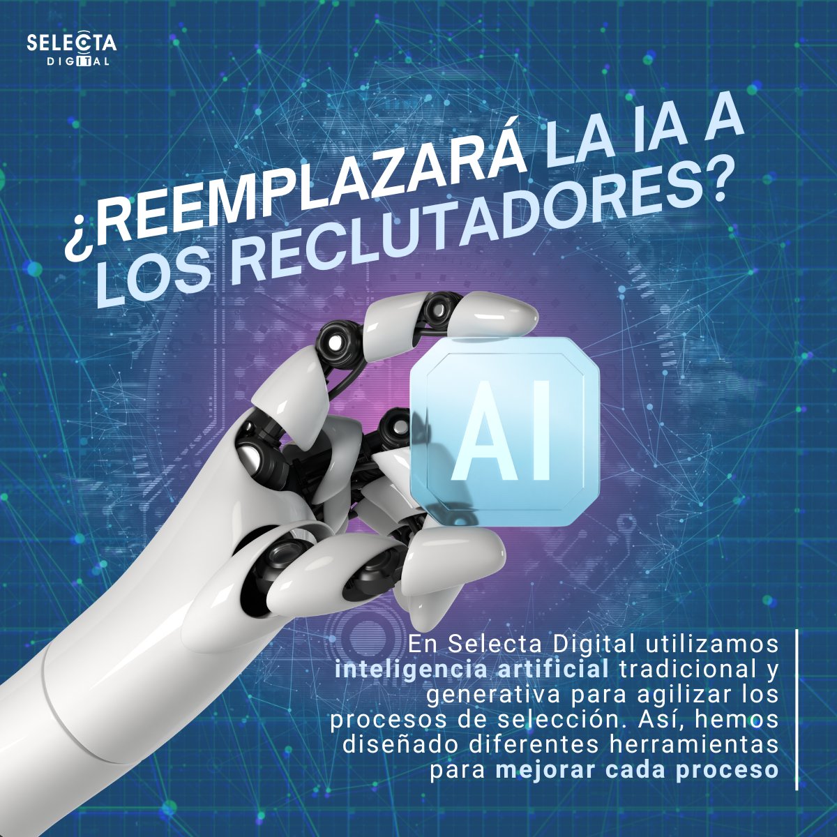 ¿Reemplazará la #IA a los #reclutadores? 🤖💡

La respuesta es sencilla: NO, pero sí los hará más eficientes 🚀

La #InteligenciaArtificial nos ayuda a analizar volúmenes de datos, predecir tendencias y agilizar procesos… pero la última palabra la tiene el criterio humano.