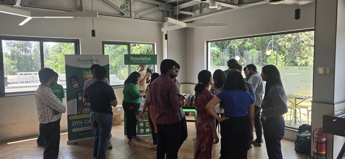 nourishoIndia's tweet photo. Had a blast setting up our Nourisho stall at the Netcore office!
Engaging with their amazing team + product sampling = a perfect day!

#Nourisho #HealthySnacking #Netcore #OnGroundActivation https://t.co/OpUQ8Fc2AD