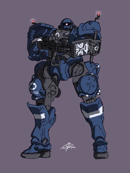 軍警ザクがトレンドにあるので過去絵再掲 