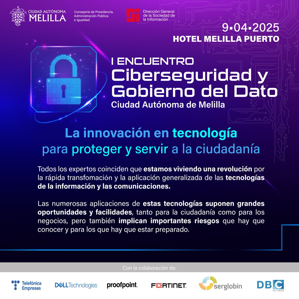 LuismaRinconPer's tweet photo. Es de agradecer que la Ciudad Autónoma, concretamente la DGSI, ponga el foco en la ciberseguridad.
Muy interesante la jornada que se celebra hoy en el Melilla Puerto.
Y agradecidos porque #Serglobin ponga también su granito de arena en este primer encuentro.
#innovación https://t.co/brejCp2F3j
