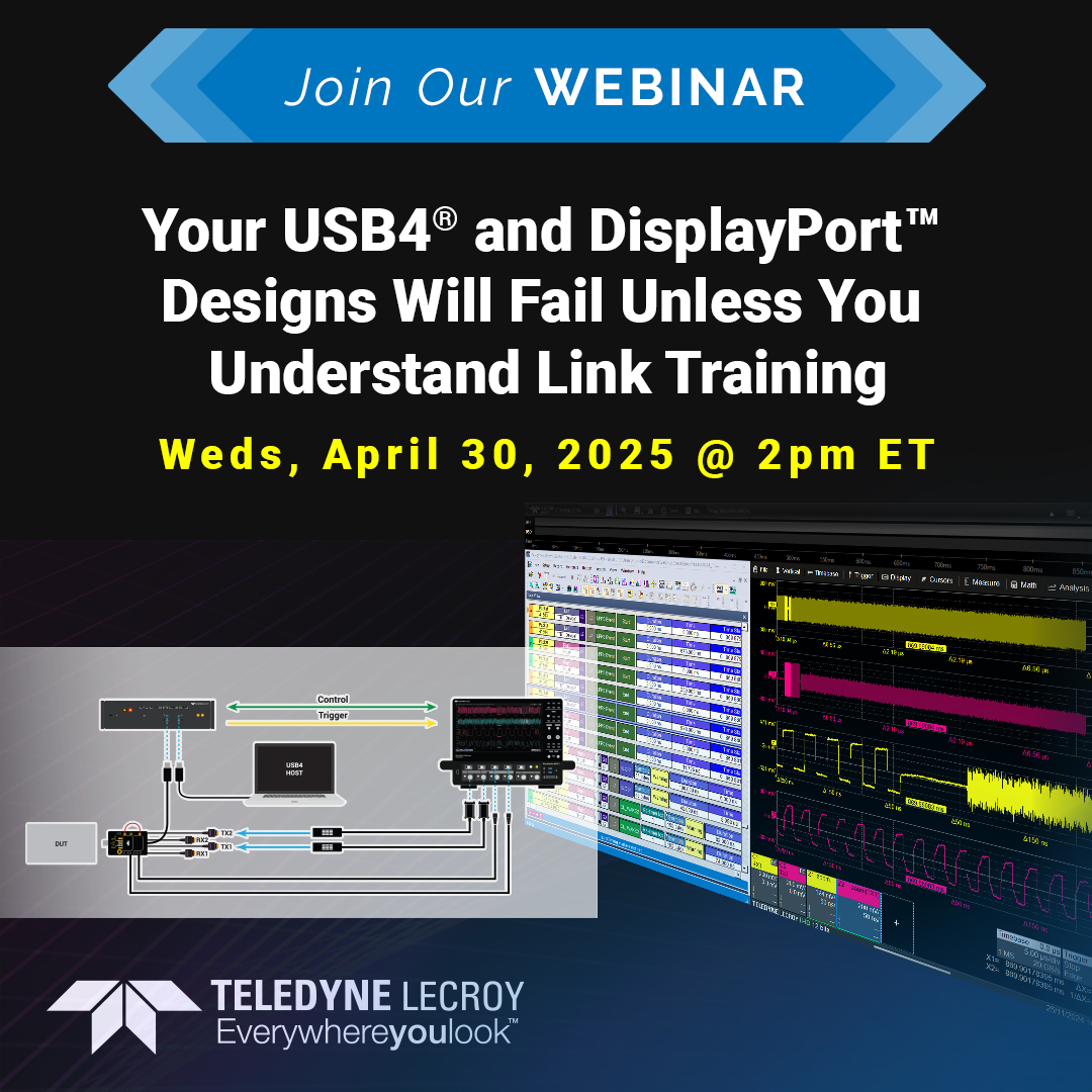 Save the date! Wednesday, April 30 at 11:00 AM Pacific, we're doing a live webinar with Teledyne LeCroy.

go.teledynelecroy.com/l/48392/2025-0…