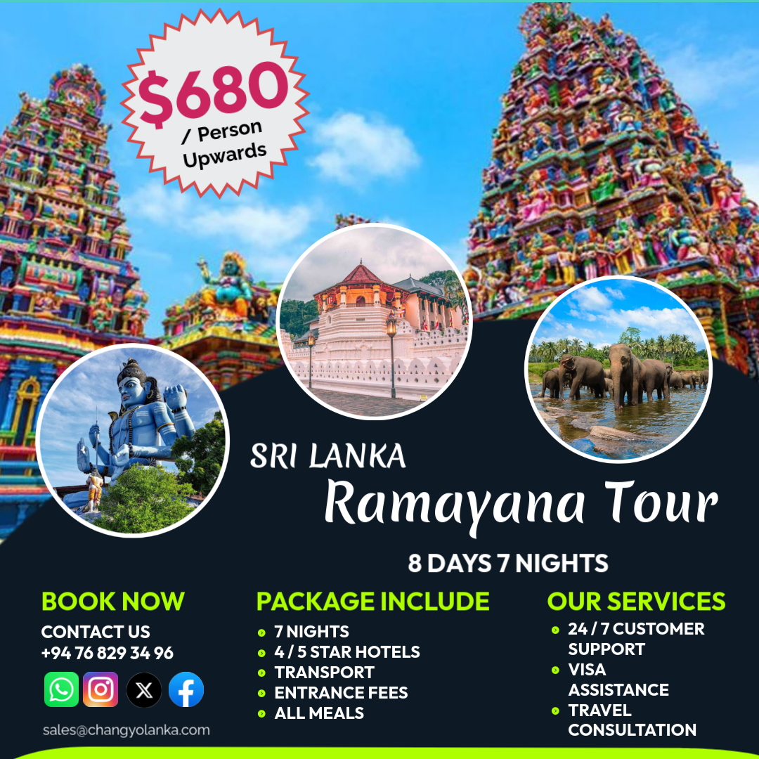 Changyo_Lanka's tweet photo. Ramayana Sites You Must Visit in Sri Lanka

Let the myth become your memory

Whatsapp &amp; Call:- +94 76 829 34 96
#RamayanaTour #SriLankaTourism #ExploreSriLanka #RamayanaTrail #SpiritualSriLanka #LankaDiaries #srilanka #srilankatravel #changyolankatravels #tourism #exploresrilanka https://t.co/2vbuJnbhrZ