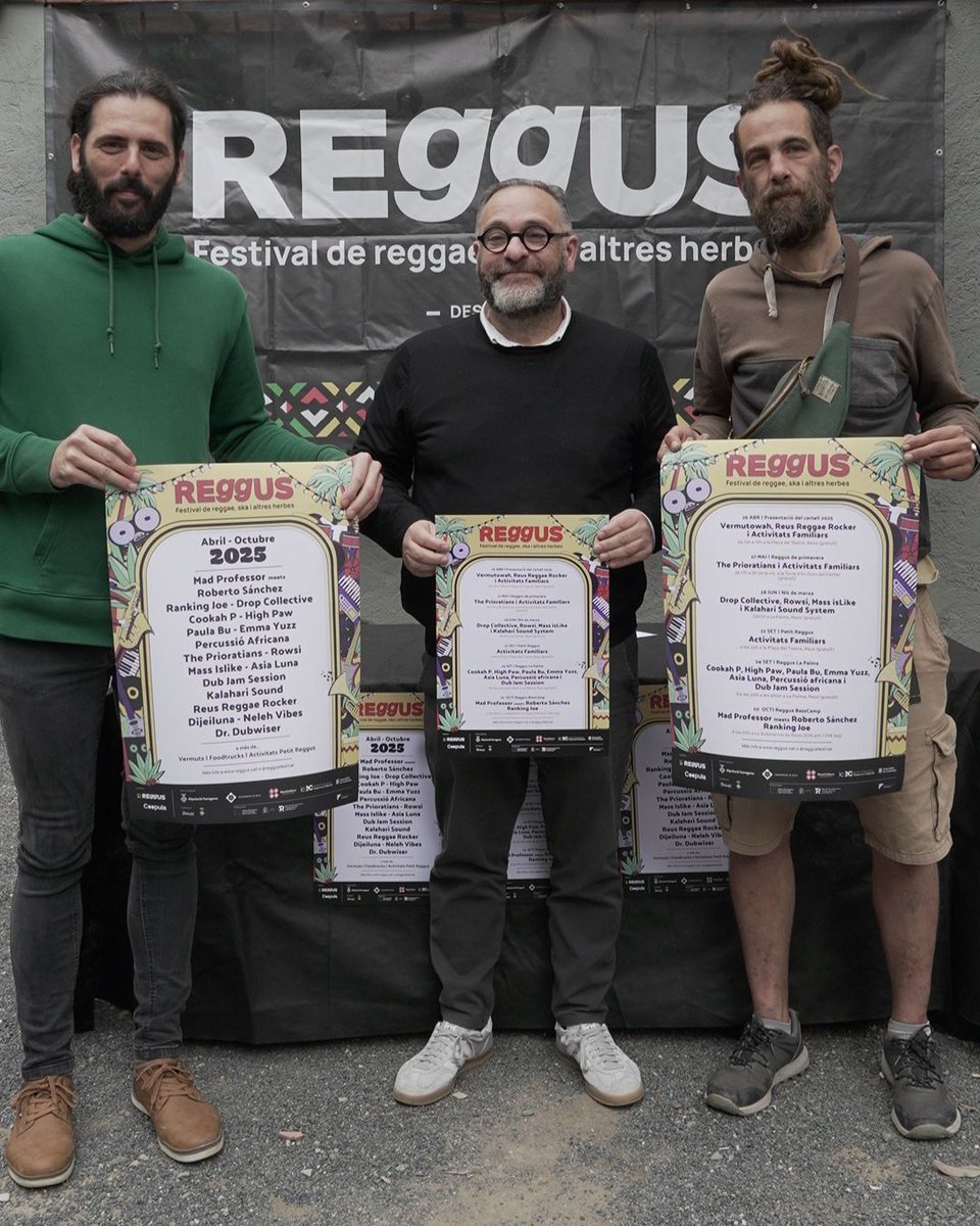 ReusCultura's tweet photo. El Reggus 2025 escalfa motors!

Avui hem assistit a la presentació del cartell i la programació del Festival Reggus 2025, que enguany s’estén d’abril a setembre amb propostes musicals de primer nivell i activitats a diversos espais de la ciutat.

@reus_cat #reggus2025 #reggae https://t.co/euhsVm7zQW