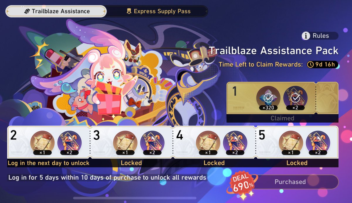 🚂 HSR 2ND ANNIVERSARY GIVEAWAY 🚂

Prizes: 
• 2 x Trailblaze Assistance Pack (strictly HSR, no conversion allowed) 

Rules:
• Like, RT, MBF
• Comment the character you’re saving for
• Ends in 1 day (April 10th)
• HSR only, no conversion 
• login needed