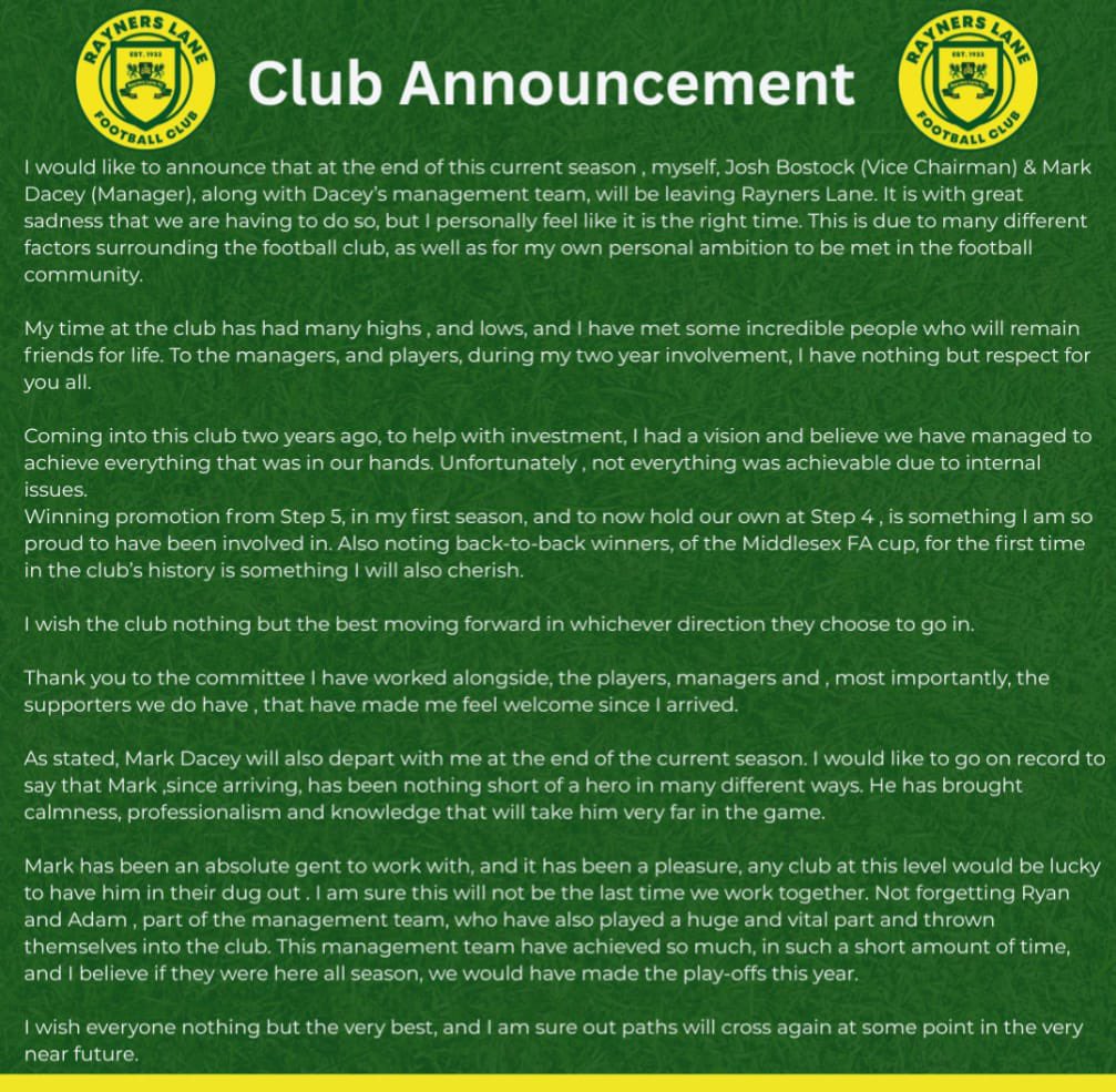CLUB STATEMENT