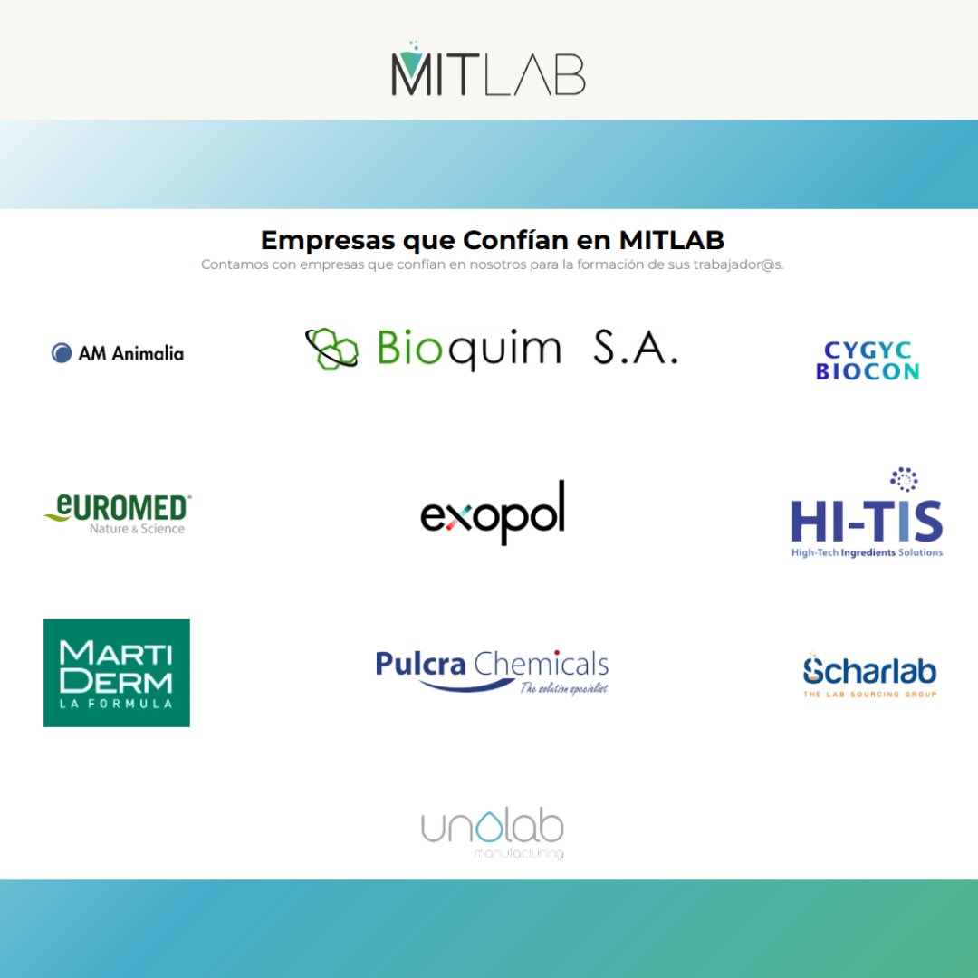 mitlab_sl's tweet photo. 👩🔬 Empresas como estas ya han confiado en MITLAB para formar a sus equipos.
¿La tuya también quiere dar el salto?
✅ Descuentos por grupos
✅ Tarifa plana
✅ Formación bonificable (FUNDAE)
🔗 https://t.co/2Aznuwh9AV
#FormaciónEmpresas #Ciencia #MITLAB https://t.co/Y3tuN8CmZv