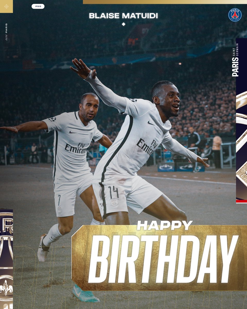 Paris Saint-Germain (@psg_inside) on Twitter photo Blaisouuuu 🥹
Joyeux anniversaire à la légende <a href="/MATUIDIBlaise/">Blaise Matuidi</a> qui fête ses 38 ans 🥳 Blaisouuuu 🥹
Joyeux anniversaire à la légende <a href="/MATUIDIBlaise/">Blaise Matuidi</a> qui fête ses 38 ans 🥳