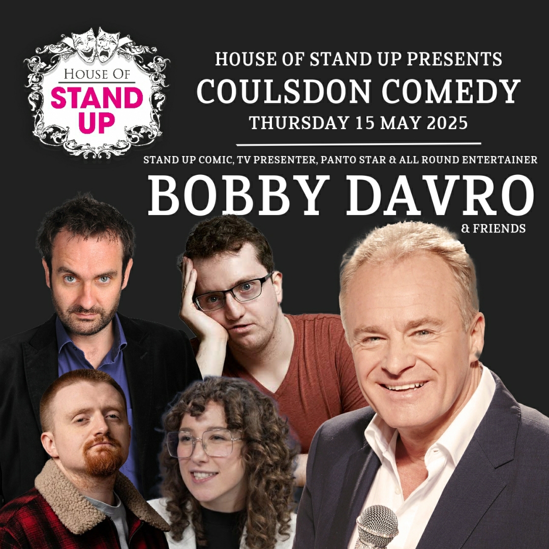 Bobby Davro &amp; Friends are bringing the laughs to Coulsdon! 15 May 2025, 7:45 PM  #Coulsdon. Get your tickets now! jokepit.com/comedy-in/sutt…
