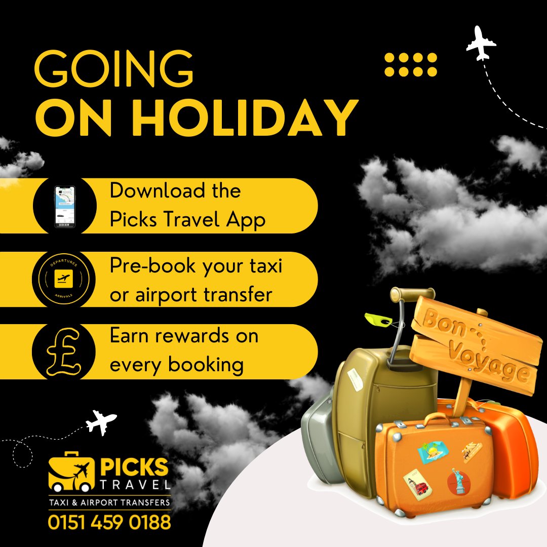 ✈️ Going on holiday? Let us handle the ride.
📲 Download the Picks Travel app
🚖 Book your taxi or airport transfer
💸 Earn rewards on every trip!
Start earning now 👉 onelink.to/pickstravel
📱 0151 459 0188 | 🌍 pickstravel.co.uk