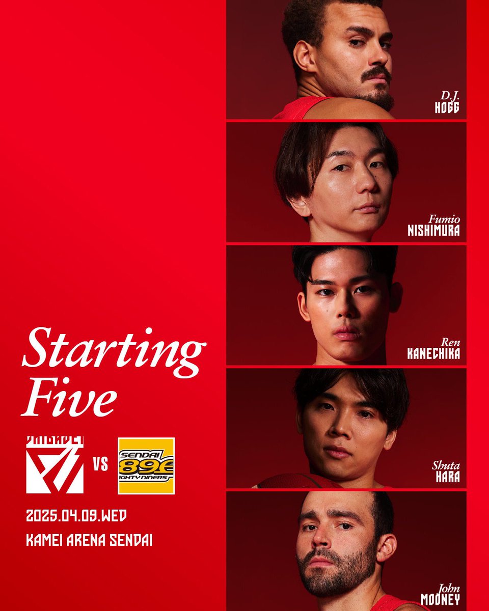 CHIBAJETS's tweet photo. ✅Today's starting lineup✅

#10 ディー・ジェイ・ホグ
#11 西村文男
#12 金近廉
#31 原修太
#33 ジョン・ムーニー

#chibajets #Bリーグ #千葉ジェッツ

▼ライブ配信はクラブ専用リンクから✅
https://t.co/8wucGnoVib https://t.co/bqta1kuVbu