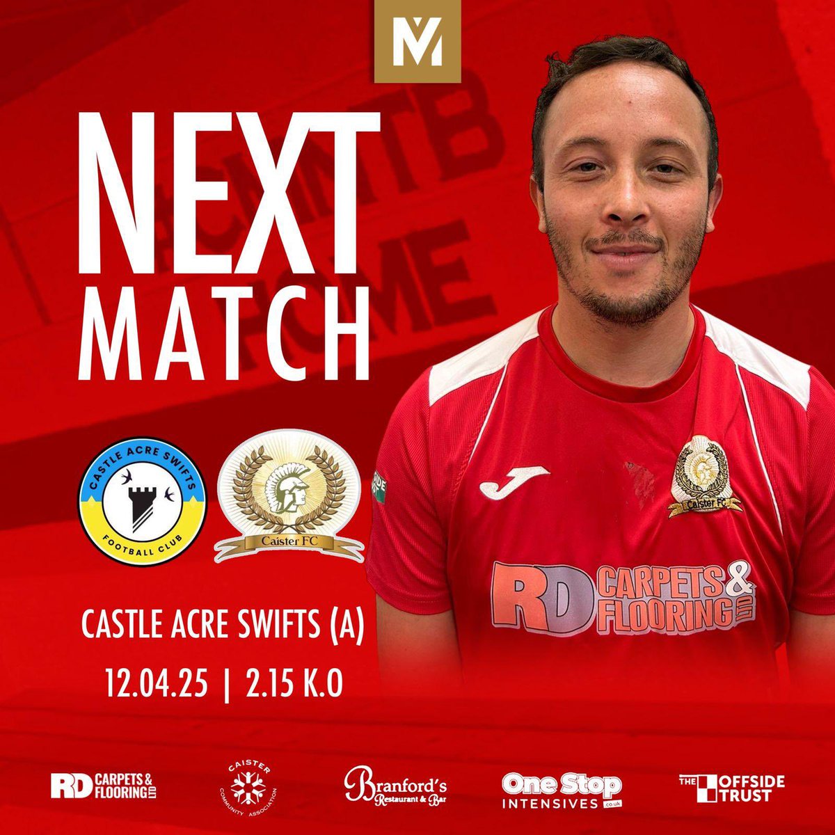 Next up for the red men, a tough away trip to Castle Acre. Be sure to come and support! 

#CMNTB