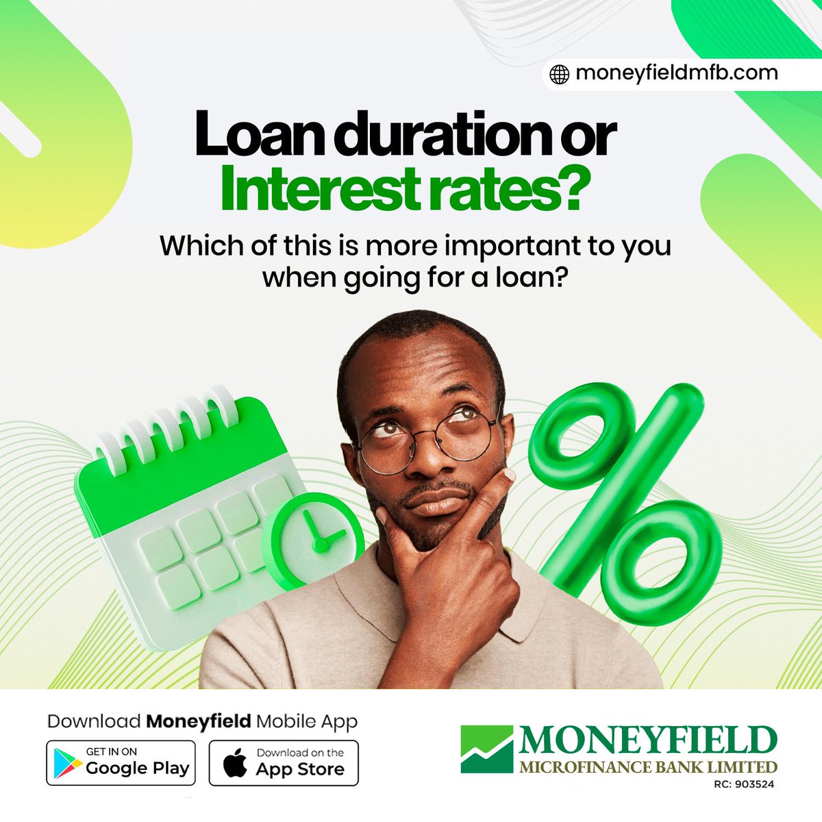 moneyfieldmfb's tweet image. Loan Duration vs. Interest Rates — what’s your dealbreaker?
When it comes to borrowing smart, every detail counts. ⏳💸
Tell us, which matters more to you — a longer repayment period or lower interest rates?

👇 Drop your answer in the comments and let&apos;s talk money moves!