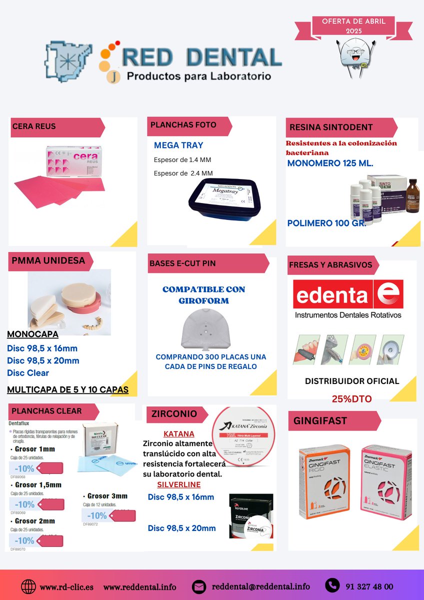 RDCLIC's tweet photo. Visítanos en:

https://t.co/oaK6KJXonn

#reddental#placasparaindividualizar#dentalpin#ecutpin#protesisdental#protesisdentales#protesisdentalespaña#madrid#esthethicdental#depositodental#muñones#laboratorio#laboratoriodental#laboratoriodentalmadrid#clinicadental#giroform https://t.co/nmJ5LpsZfL