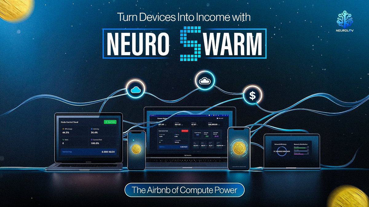 Neurolov (@neurolov) on Twitter photo 1. Introducing Neuro Swarm – the “Airbnb for Compute” that transforms your idle GPU, laptop, or mobile device into a revenue generator with $NLOV tokens. 1. Introducing Neuro Swarm – the “Airbnb for Compute” that transforms your idle GPU, laptop, or mobile device into a revenue generator with $NLOV tokens.