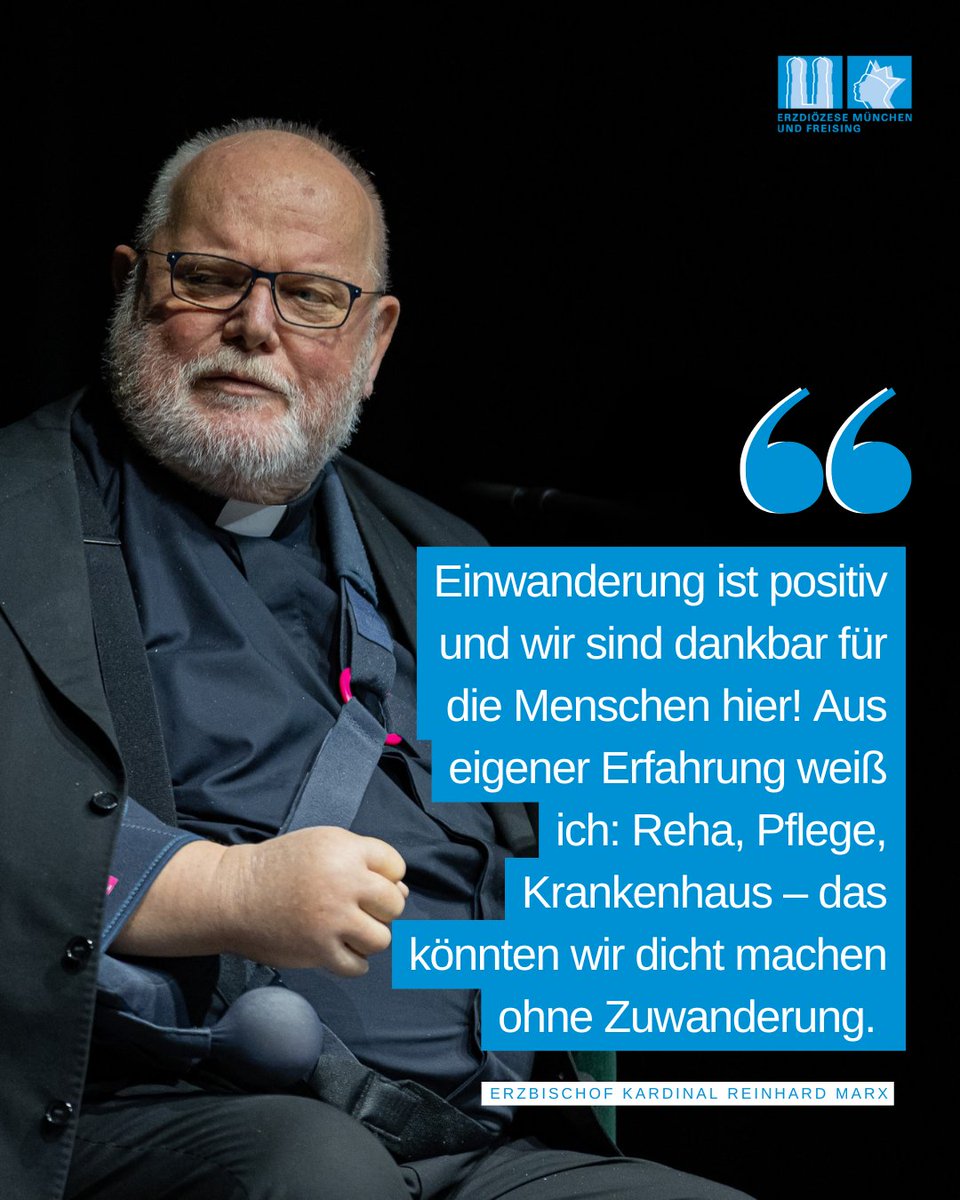 „Einwanderung ist positiv und wir sind dankbar für die Menschen hier“, sagt unser Erzbischof Kardinal Reinhard Marx im Gespräch mit <a href="/DIEZEIT/">DIE ZEIT</a> .⁠
⁠⁠
Lies das ganze Interview hier: kurzlinks.de/nufl