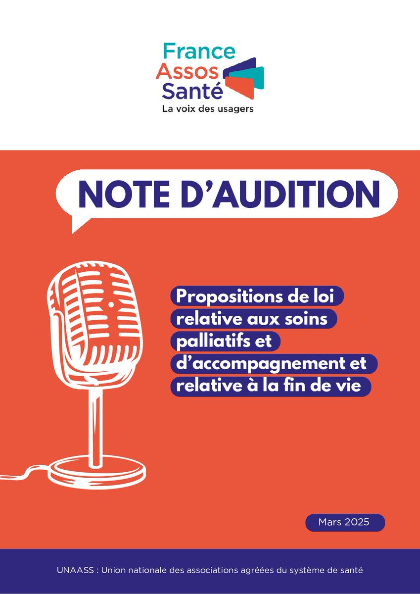 Les débats sur la #FindeVie reprennent : la commission des Affaires sociales de l'<a href="/AssembleeNat/">Assemblée nationale</a> examine aujourd'hui 2 propositions de loi sur les soins palliatifs et sur l'aide à mourir. 
Retrouvez la position de France Assos Santé ⤵️
france-assos-sante.org/publication_do…