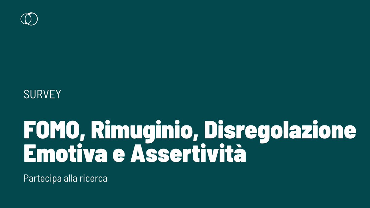 Una recente indagine esplora come la Fear of Missing Out (FOMO) possa essere connessa a processi psicologici come il rimuginio, la disregolazione emotiva e la comunicazione assertiva. Partecipa alla ricerca!

stateofmind.it/2025/04/fomo-s…

#FOMO
