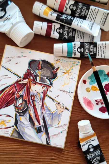 同じ人が描いたアナログ絵とデジタル絵置いとくね 