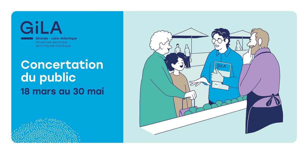 GiLA, un nouvel axe électrique entre la Gironde et la Loire-Atlantique.  
Ce projet vous concerne ! Ensemble, faisons avancer la transition énergétique.  
📣 Du 18/03 au 30/05, donnez votre avis !  
 📍Réunions, ateliers, débats mobiles  ➡ rte-france.com/gila