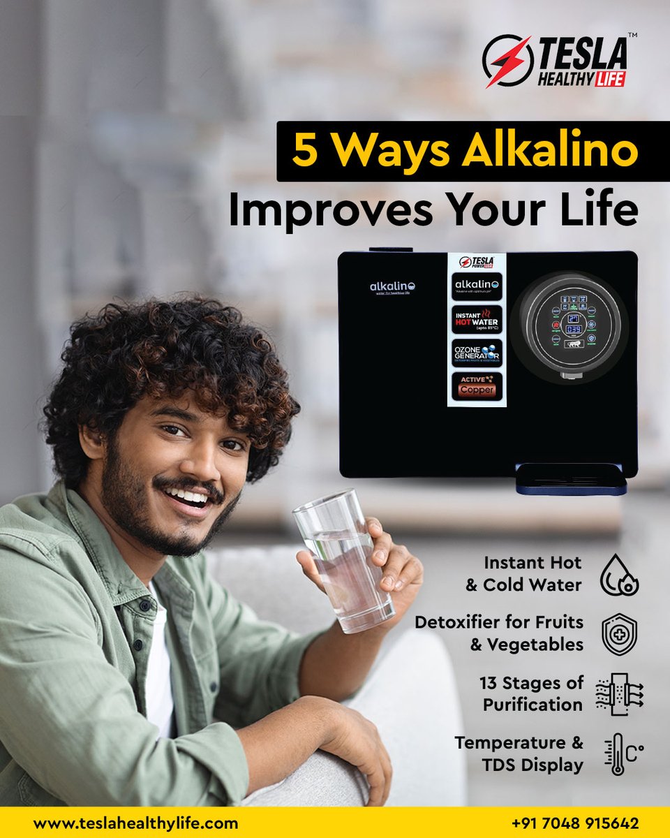 TeslaHealthy's tweet photo. Transform your health with every sip! 💧
Stay energized and refreshed with Tesla Healthy Life’s pure alkaline water.
🌐 https://t.co/KdOiYKVxr4
📞 +91 7048915642
#TeslaHealthyLife #AlkalineWater #HealthyLiving #BoostImmunity #WellnessJourney https://t.co/s7PEFvUceV