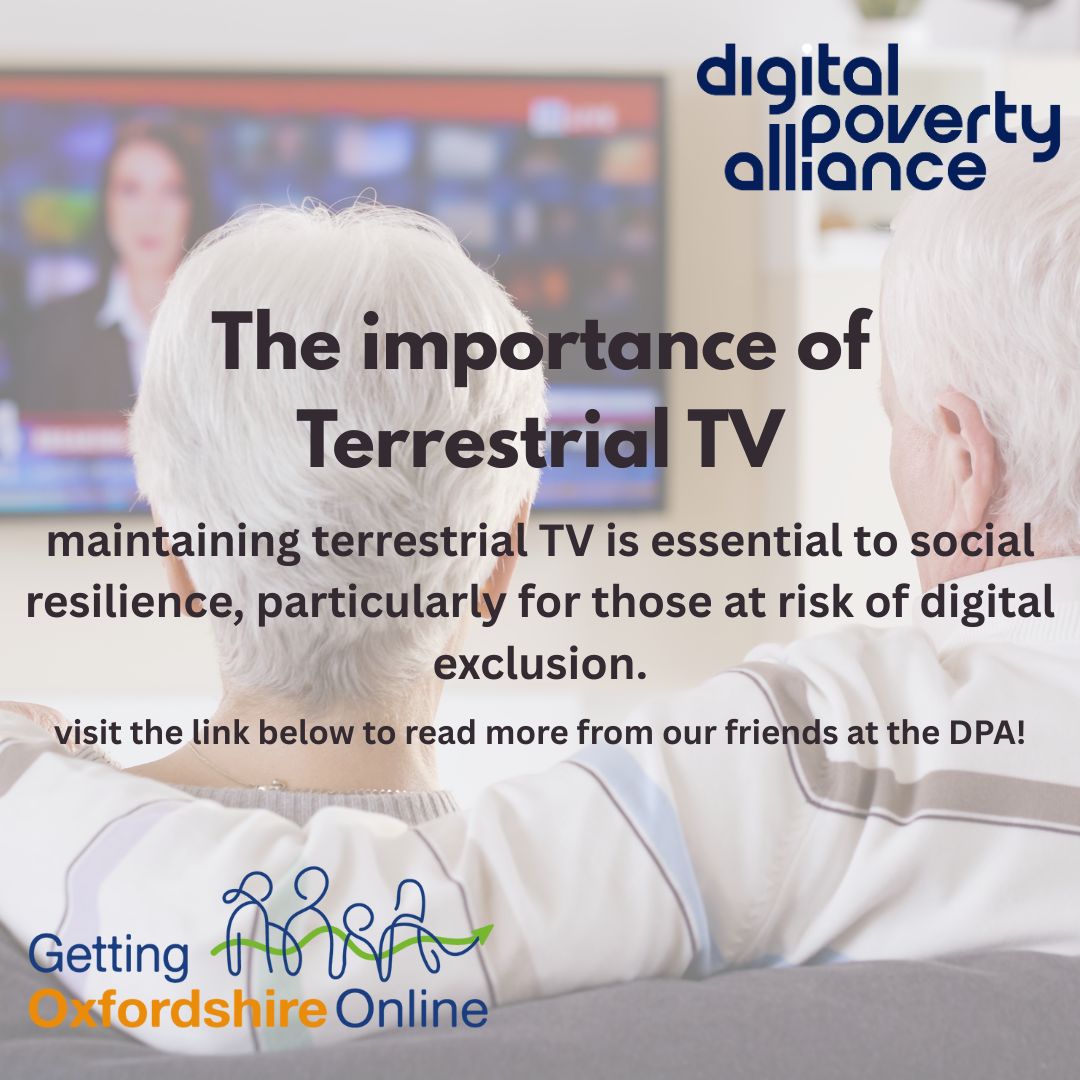 Sharing an interesting article from @digipovalliance reminding us on the importance of terrestrial TV in our increasingly online world digitalpovertyalliance.org/news-updates/s…

#digitalinclusion
<a href="/aspireoxonline/">Aspire Oxford</a>
<a href="/bicgreen/">Bicester Green</a>
<a href="/shareoxford_lot/">SHARE Oxford</a>