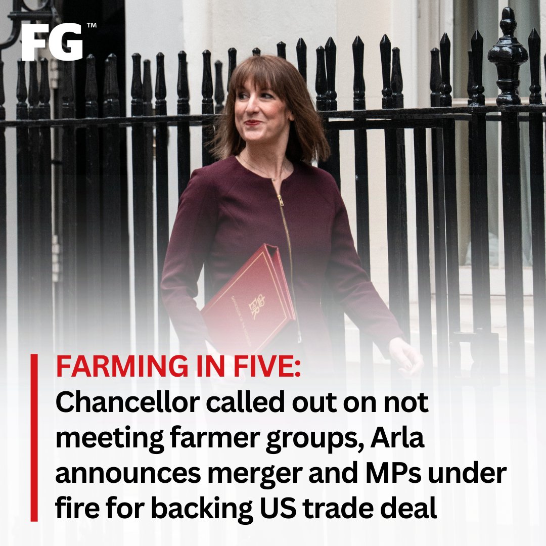 Farmers Guardian (@farmersguardian) on Twitter photo 🎙️ In today's Farming in Five:
- Efra Committee chair <a href="/amcarmichaelMP/">Alistair Carmichael MP</a> calls out the Chancellor over her refusal to meet with farming groups 🚨
- Reform UK MPs under fire for their backing of chlorinated chicken US trade deal
- UK dairy sector set to adapt to Trump's tariffs 🎙️ In today's Farming in Five:
- Efra Committee chair <a href="/amcarmichaelMP/">Alistair Carmichael MP</a> calls out the Chancellor over her refusal to meet with farming groups 🚨
- Reform UK MPs under fire for their backing of chlorinated chicken US trade deal
- UK dairy sector set to adapt to Trump's tariffs