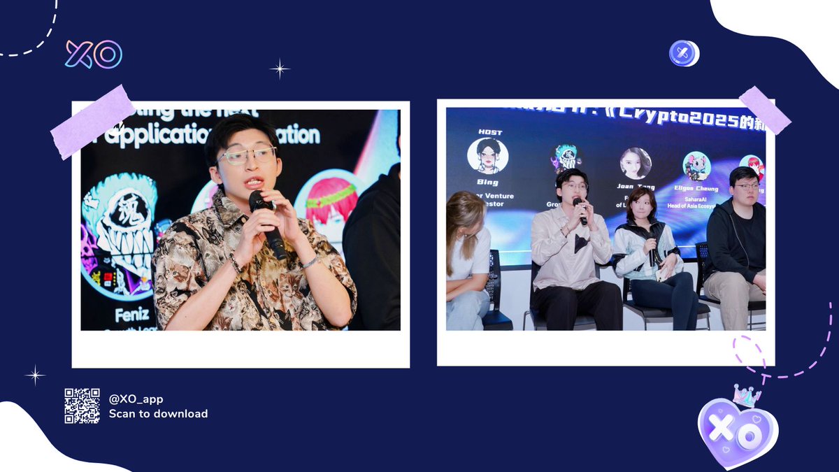 XO_app's tweet photo. Thank you everyone who joined these two panels during Web3 Festival HK✨
We met many amazing people in Hong Kong💙

Special thanks to @chaincatcher_ and @Availproject for hosting the memorable events and interesting panels💡

Our growth lead, @FFFenizz852, shared thoughts on how AI and Web3 can intersect, along with some perspectives on market trends and what’s ahead in web3.

Despite the shifting market, XO will keep building and pushing forward — see you at the next one💙✨