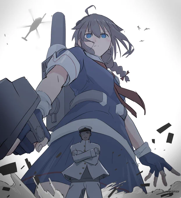 昔描いた艦これデカ時雨まとめ!!時雨さんごめんーまた描くよー・・・!#巨大娘 #艦これ #時雨 
