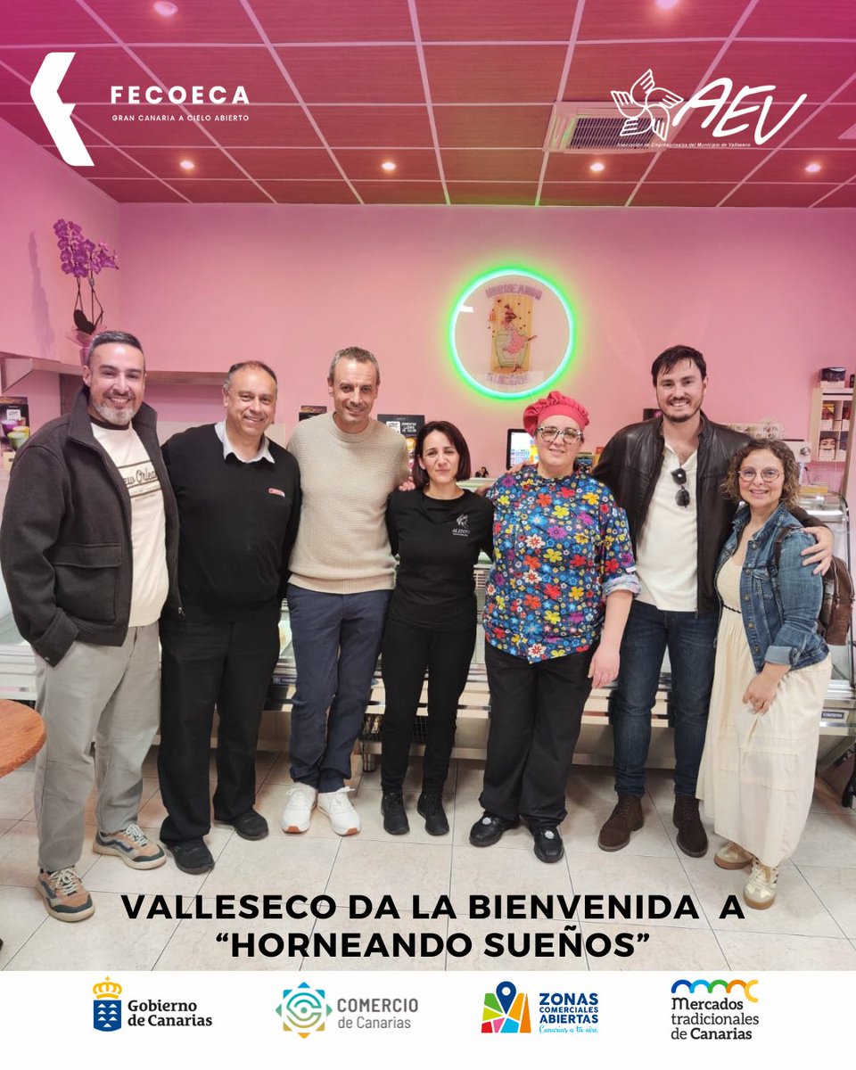 fecoeca's tweet photo. 🍪 Ayer acompañamos a 𝗧𝗲𝗿𝗲𝘀𝗮 𝗦𝗲𝗴𝘂𝗿𝗮, emprendedora del municipio y a la Asociación de Empresarios de Valleseco (AEV),en la inauguración de su pastelería “𝗛𝗼𝗿𝗻𝗲𝗮𝗻𝗱𝗼 𝗦𝘂𝗲ñ𝗼𝘀”.
Gran Canaria a Cielo Abierto
https://t.co/HuxYWfUb6W
#Fecoeca #Valleseco https://t.co/oBCgW3bTmS
