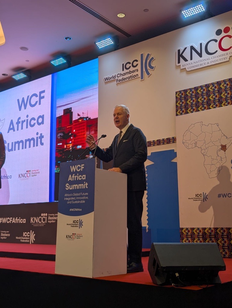 iccwbo's tweet photo. 🎉 The #WCFAfrica Summit has officially kicked off. 🎉  
In Nairobi, global leaders take the stage to spotlight Africa’s pivotal role in the future of trade. 

@RHisarciklioglu @ICCSecGen @kenya_chamber https://t.co/Nxg8HiV56w