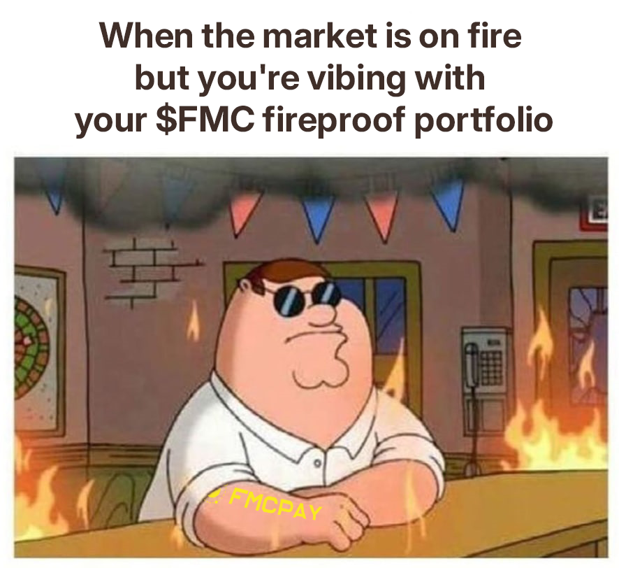 FMCPay's tweet photo. Everyone else: 🔥😱📉
FMC Hodler: 🔥😎📈

#FMCStrong #FireProof #BearProof https://t.co/js27PWrEFi