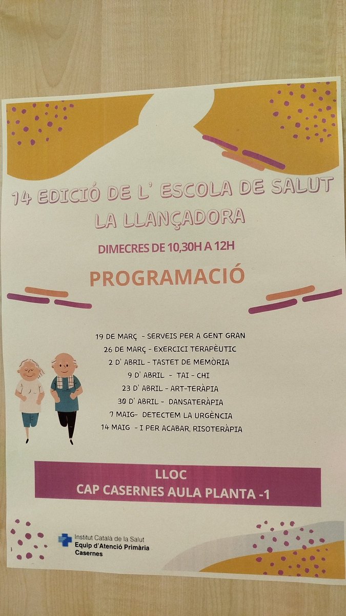 rodmolinet's tweet photo. Avui tai-xi a la 14 edició de L'escola de salut #LaLlançadora del #CAPCasernes https://t.co/5j8x5yw8zz