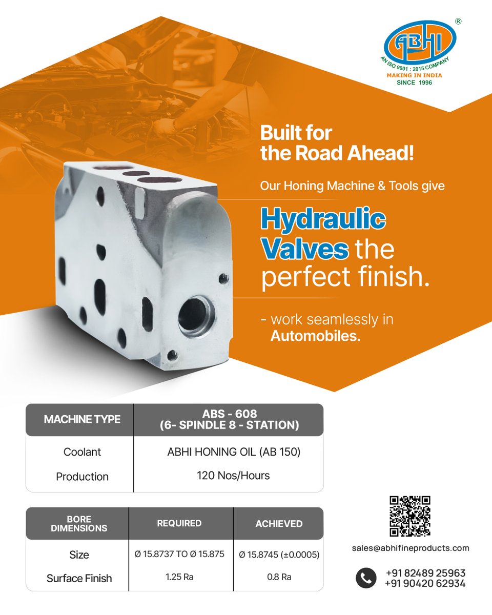 abhi_fine's tweet image. Enhance the efficiency and lifespan of your #hydrauliccomponents with precision honing using our #𝐕𝐞𝐫𝐭𝐢𝐜𝐚𝐥𝐒𝐢𝐧𝐠𝐥𝐞𝐏𝐚𝐬𝐬𝐇𝐨𝐧𝐢𝐧𝐠𝐌𝐚𝐜𝐡𝐢𝐧𝐞 – 𝐀𝐁𝐒 𝟔𝟎𝟖.

abhifineproducts.com

#HydraulicValves #VerticalHoningMachine  #PrecisionHoning #Abhifineproducts