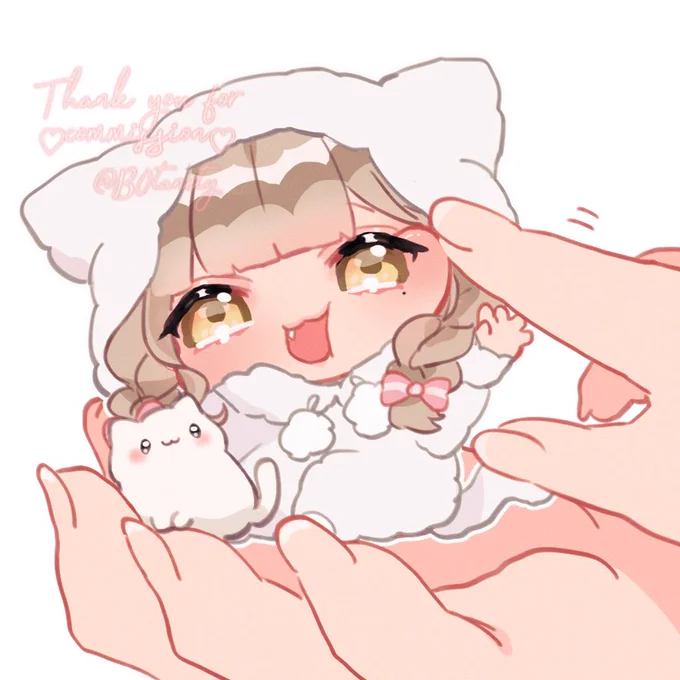 【手のひらつんつん量産】オーダーありがとうございましたこちら新規オーダーも受付中です#有償依頼 #量産依頼 #イラストオーダー #有償アイコン #有償依頼受付中 #ペア画 