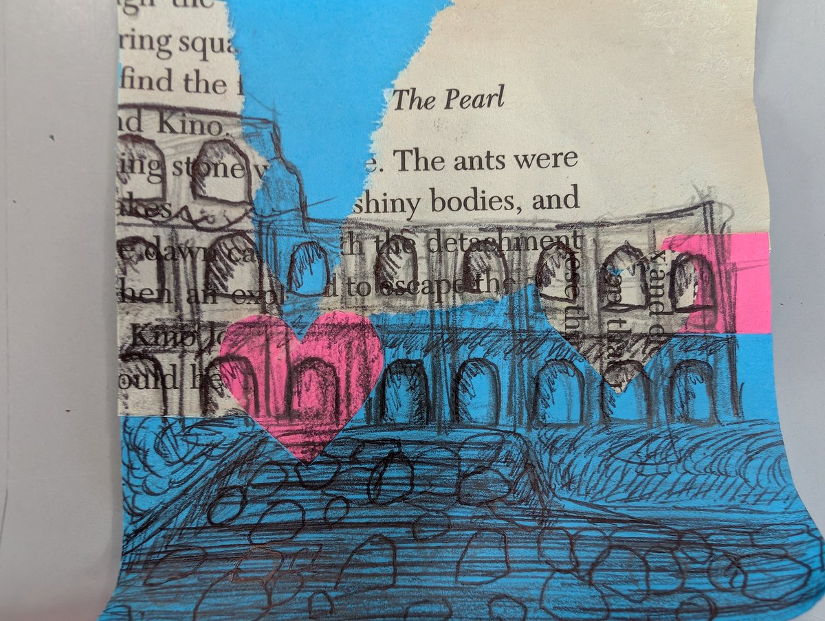 Year 8s have been experiencing GCSE taster lessons this week. Some quick, experimental architecture-based pieces using mixed media. Well done everyone.