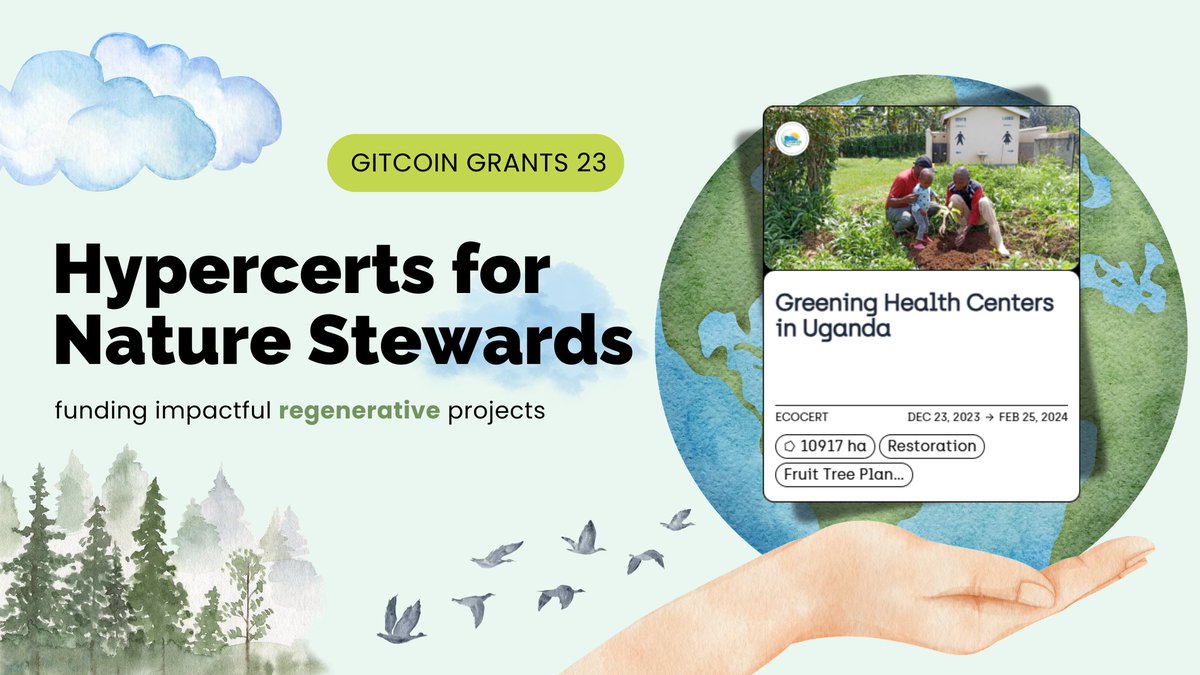Climaticaf's tweet photo. Dear friends,  we’re live on @Gitcoin Grants GG23 Hypercerts for Nature Stewards!

Support our work by donating here:https://t.co/ElRWxAtY2f 
and help us plant more fruit trees and create resilient health facilities 

#GG23 #GitcoinGrants #NatureStewards #Hypercerts #GainForest https://t.co/4oLqLOzDdg