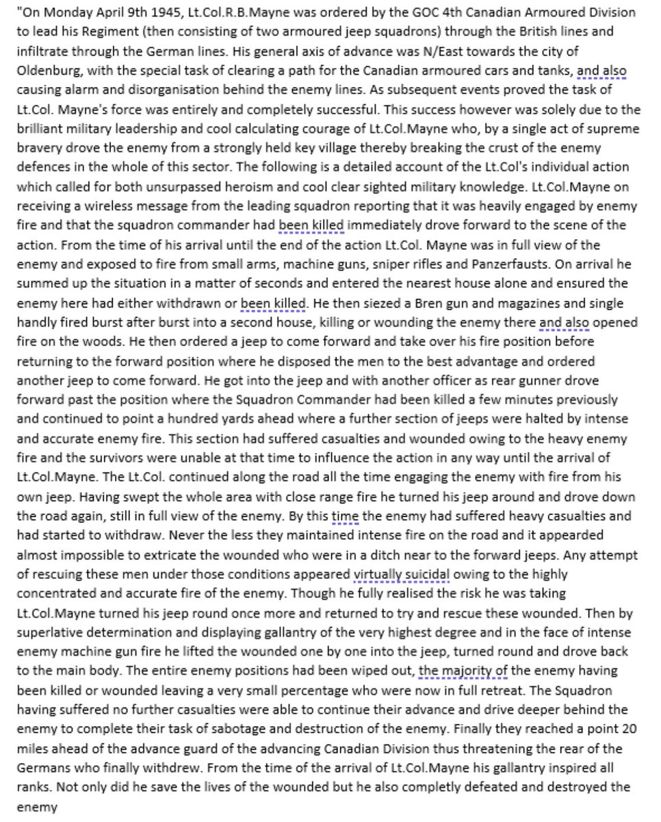 OTD in 1945 Blair displayed ‘an act of unsurpassed gallantry’ near Oldenburg, Germany for which he was recommended for a Victoria Cross - later denied &amp; for which we are still campaigning 
#BlairMayne
#PaddyMayne
#SAS #WW2
#BlairDeservesHisVC