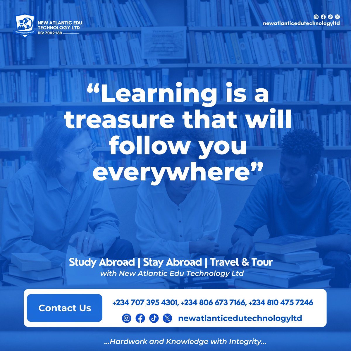 Newatlantic_edu's tweet photo. Happy Wednesday!
Every day is a new opportunity to learn, grow, and chase your dreams. Let education take you places.
Whether it’s Study Abroad, Stay Abroad, or Travel &amp; Tour, New Atlantic Edu Technology Ltd has got you covered!

#WednesdayWisdom #StudyAbroad #StayAbroad #Travel https://t.co/BHFcaA7tTz