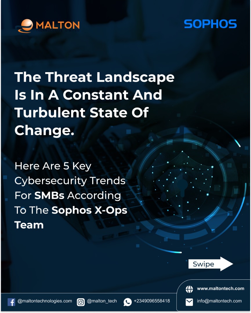 MaltonTech's tweet photo. Cyber threats don't take breaks- and neither should your defenses.
The digital Landscape is shifting fast, and SMBs are right in the crosshairs.
Swipe to stay ahead of the threats before they find you 
#cybersecurity #sophos https://t.co/yRMly30YZ9