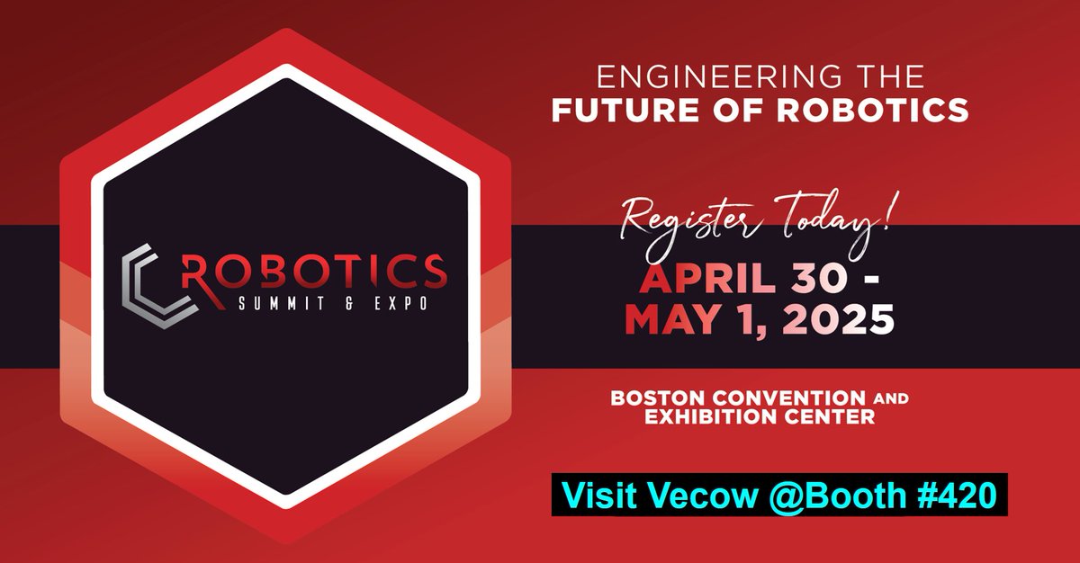 🚀 Join Vecow at the 2025 Robotics Summit &amp; Expo!
Discover where the future of robotics begins. We’re going live with our Accelerated Edge Solution Services for AI Robots – and you won’t want to miss it. reurl.cc/qGk4py