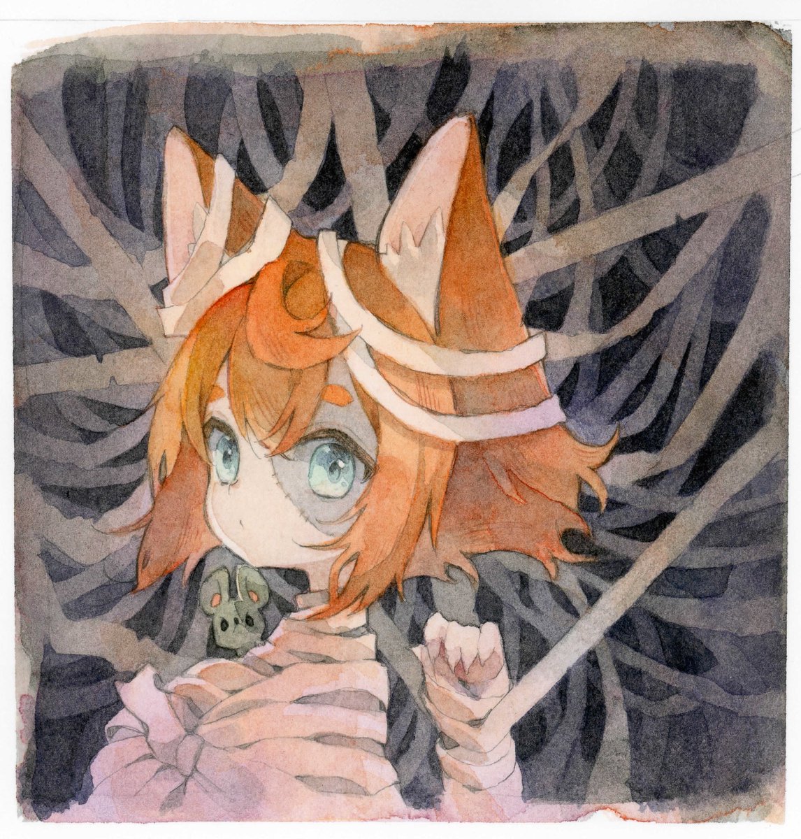#皆さん線画と塗った後を見せてください
ハロウィンのときの👻 